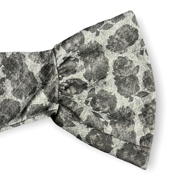 Calvin Klein Quilted Black & Gray Floral Dress with Flared Sleeves Size 4 - Picture 3 of 8